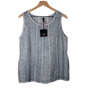 Inizio Linen Sleeveless Top Pockets Gray